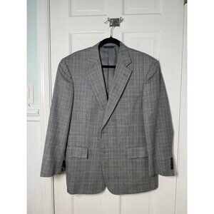 Brooks Brothers Prince Of Wales Check Gray Wool Blazer 42S